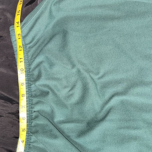 Y2K Lands End green jersey knit elastic waist casual modest  pull-on flowy skirt - Picture 6 of 7